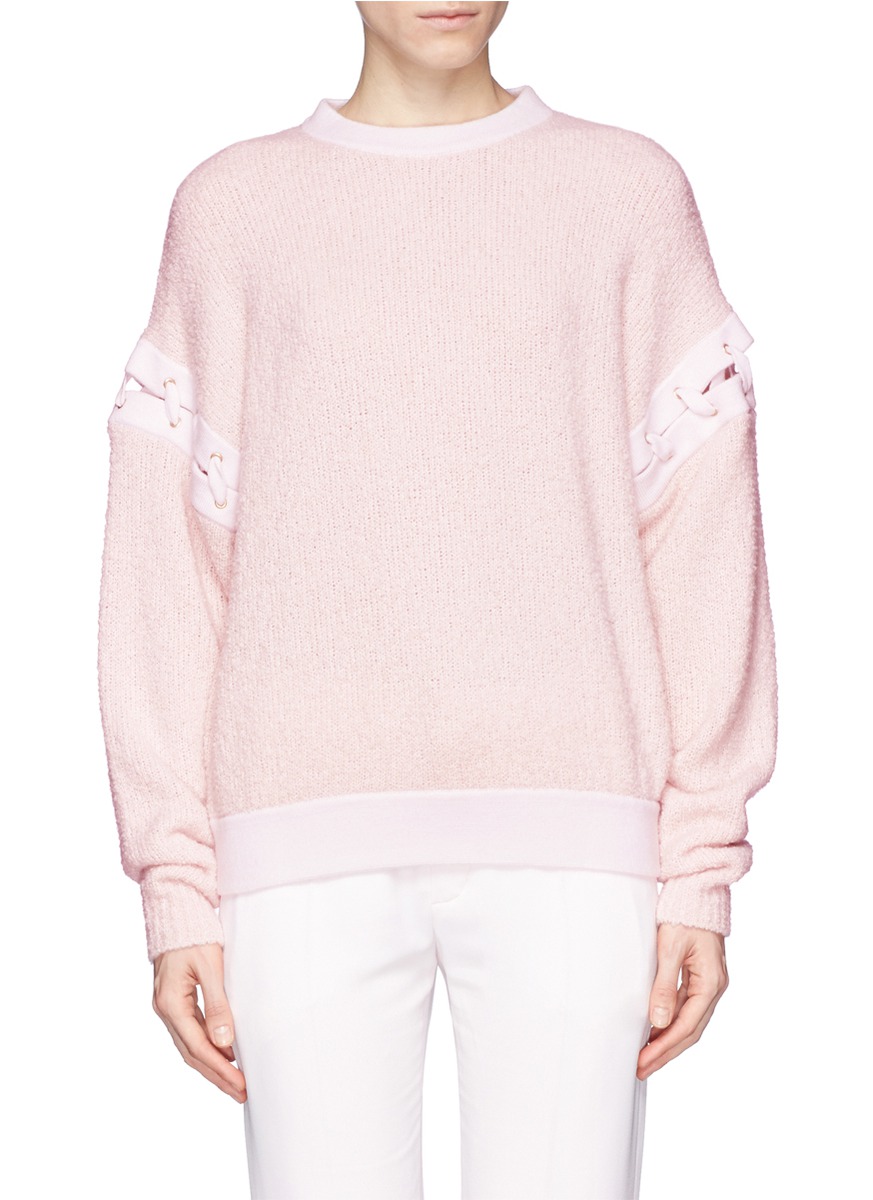 CHLO - 拼接衣袖针织毛衣 | 粉红色 套头上衣 上