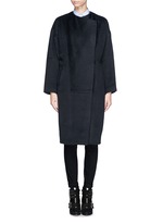 MAJE - 羊毛混马海毛大衣 | 黑色 长款 大衣 | 女