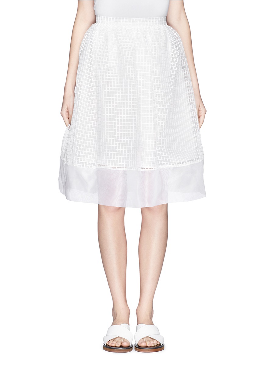 ABETH AND JAMES - 格纹欧根纱A字半身裙 