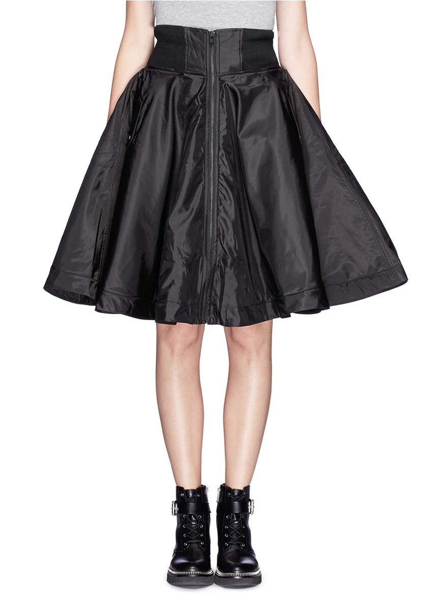 KTZ - 夹棉喇叭裙 | 黑色 及膝 半身裙 | 女装 | La