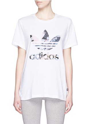 ADIDAS - 日本风印花品牌标志T恤 | 白色 上装