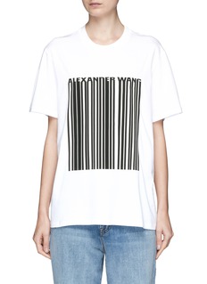 ALEXANDER WANG 品牌标志条形码拼贴纯棉T恤