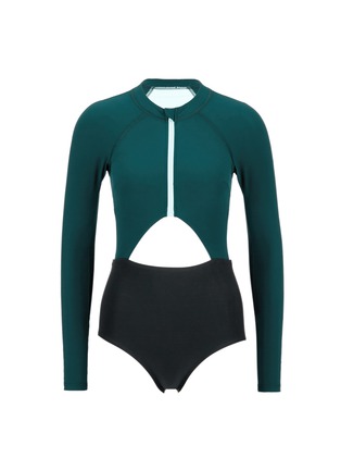 首图 - 点击放大 - FLAGPOLE SWIM - Kelly拼色连体式镂空泳衣