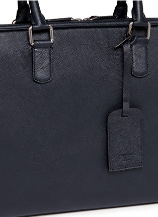 细节 - 点击放大 - GIORGIO ARMANI - 十字纹真皮手提公文包