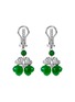 首图 - 点击放大 - SAMUEL KUNG - Diamond jade 18k white gold clover shaped drop earrings