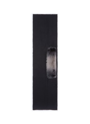 首图 - 点击放大 - VALENTINO GARAVANI - Fox fur panel cashmere scarf