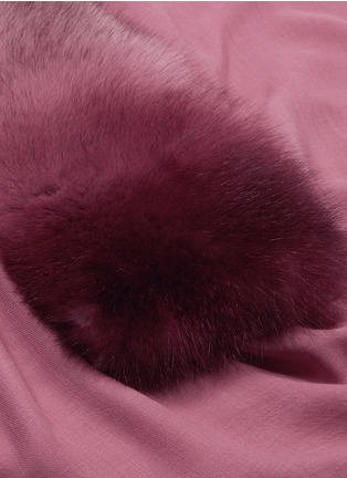 细节 - 点击放大 - VALENTINO GARAVANI - Fox fur trim cashmere twill scarf