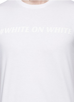 细节 - 点击放大 - NEIL BARRETT - WHITE ON WHITE纯棉T恤
