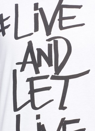 细节 - 点击放大 - NEIL BARRETT - Live AND LET Live纯棉T恤