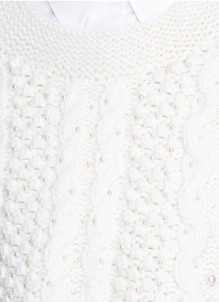 细节 - 点击放大 - CO - 人造珍珠点缀羊毛混羊绒短款针织衫