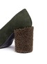 细节 - 点击放大 - FABIO RUSCONI - IRIS美丽诺羊毛拼接绒面真皮粗跟鞋