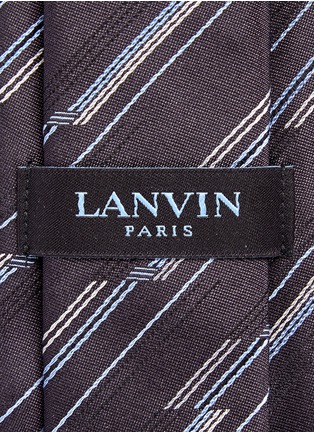 细节 - 点击放大 - LANVIN - 不规则斜条纹真丝领带