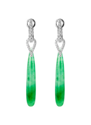 首图 - 点击放大 - SAMUEL KUNG - Diamond jadeite 18k white gold earrings