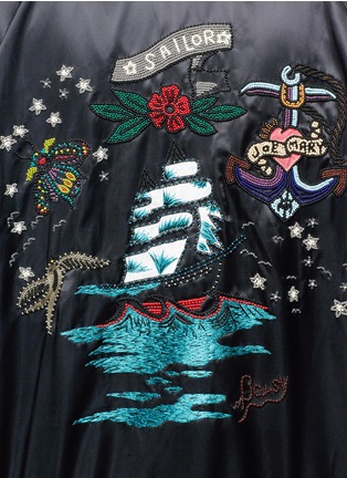 细节 - 点击放大 - VALENTINO GARAVANI - 航海主题刺绣缎面横须贺夹克