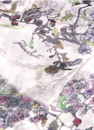 细节 - 点击放大 - FALIERO SARTI - Fiorinella花卉果实莫代尔混羊绒围巾