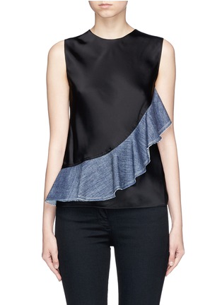 首图 - 点击放大 - HELMUT LANG - 牛仔荷叶边缎面背心