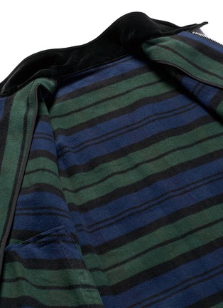 细节 - 点击放大 - SACAI - 条纹及格纹天鹅绒拼接纯棉外套