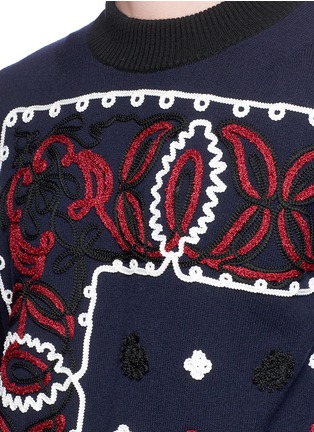 细节 - 点击放大 - SACAI - 佩斯利及花卉刺绣羊毛针织衫