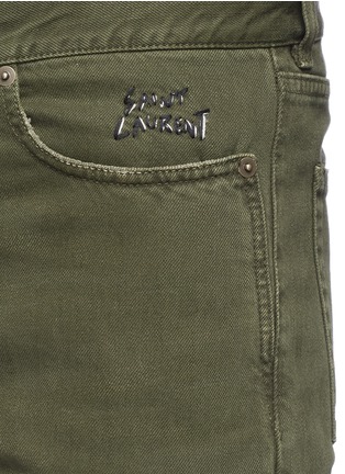 细节 - 点击放大 - SAINT LAURENT - 品牌名称刺绣纯棉牛仔裤