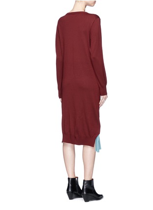 背面 - 点击放大 - TOGA ARCHIVES - 拼接设计百褶羊毛针织连衣裙