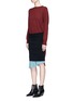 正面 - 点击放大 - TOGA ARCHIVES - 拼接设计百褶羊毛针织连衣裙