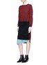 模特示范图 - 点击放大 - TOGA ARCHIVES - 拼接设计百褶羊毛针织连衣裙