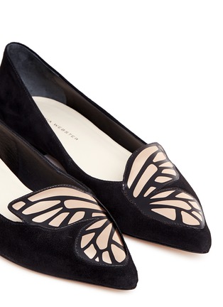 细节 - 点击放大 - SOPHIA WEBSTER - Bibi Butterfly蝴蝶翅膀刺绣绒面真皮尖头平底鞋
