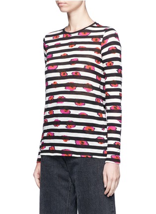 正面 -点击放大 - PROENZA SCHOULER - 抽象花卉图案条纹纯棉T恤