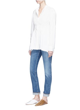 模特儿示范图 - 点击放大 - ACNE STUDIOS - Basia褶裥设计纯棉府绸衬衫
