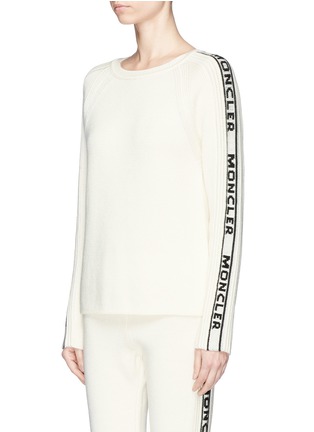 正面 -点击放大 - MONCLER - 品牌名称提花初剪羊毛针织衫