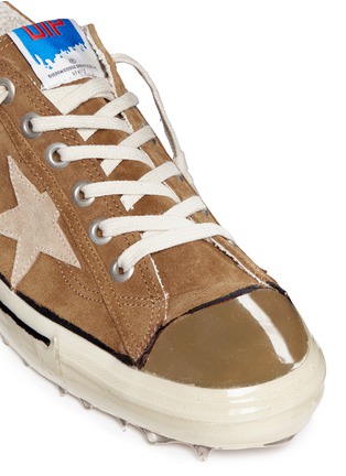 细节 - 点击放大 - GOLDEN GOOSE - V-Star 2 做旧涂层绒面小牛皮运动鞋