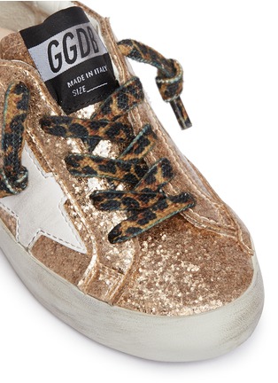 细节 - 点击放大 - GOLDEN GOOSE - Superstar幼儿款豹纹系带亮片运动鞋