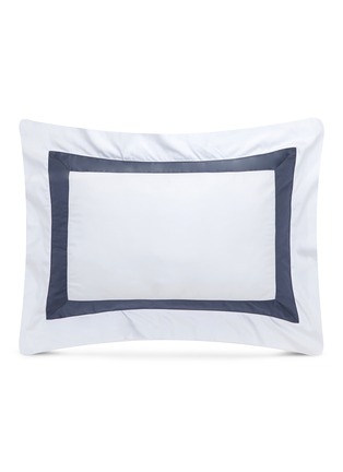 首图 –点击放大 - FRETTE - Bicolore拼色条纹纯棉棉缎枕头－白色及深蓝色
