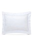  - FRETTE - Bicolore拼色条纹纯棉棉缎枕头－白色及深蓝色