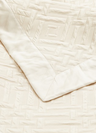 细节 –点击放大 - FRETTE - Platinum特大双人床叶片提花亚麻混丝床罩－象牙白色