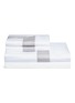 首图 –点击放大 - FRETTE - Essentials拼色条纹特大双人床床品四件套－白色及灰色