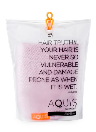 首图 -点击放大 - AQUIS - 头发专用细纹浴巾－粉色