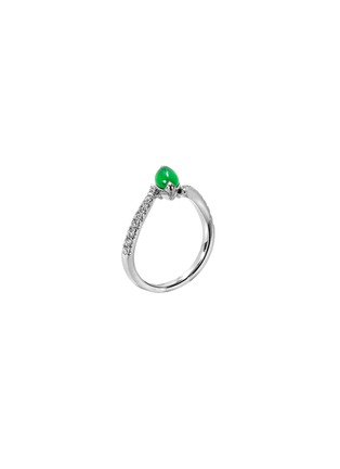 模特儿示范图 - 点击放大 - SAMUEL KUNG - Diamond jadeite 18k white gold ring