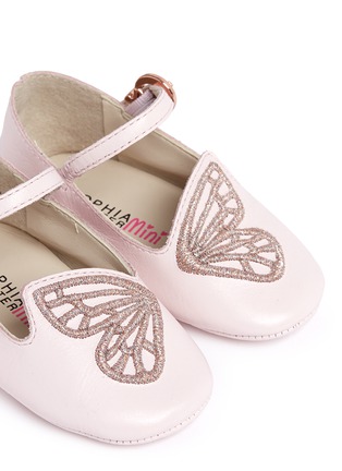 细节 - 点击放大 - SOPHIA WEBSTER - Bibi Butterfly Mini婴儿款翅膀刺绣真皮平底芭蕾鞋