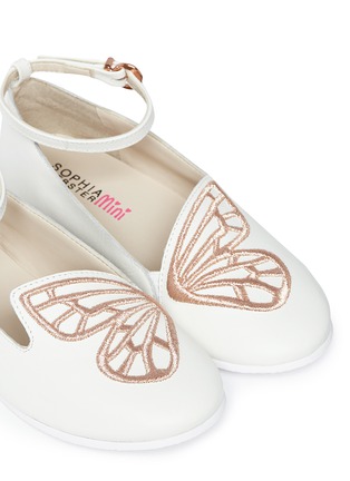 细节 - 点击放大 - SOPHIA WEBSTER - Bibi Butterfly Mini幼儿款翅膀刺绣平底芭蕾鞋