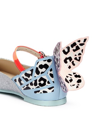 细节 - 点击放大 - SOPHIA WEBSTER - Chiara Leopard Mini幼儿款豹纹蝴蝶装饰平底芭蕾鞋