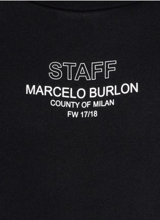 细节 - 点击放大 - MARCELO BURLON - Staff品牌标志纯棉卫衣