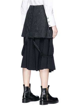 模特儿示范图 - 点击放大 - AALTO - 双层设计条纹混羊毛半身裙