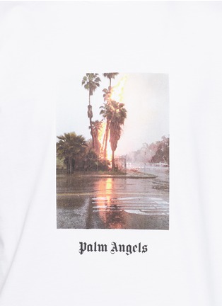 细节 - 点击放大 - Palm Angels - Burning火焰街景纯棉T恤