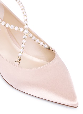 细节 - 点击放大 - RENÉ CAOVILLA - 人造珍珠搭带尖头平底鞋