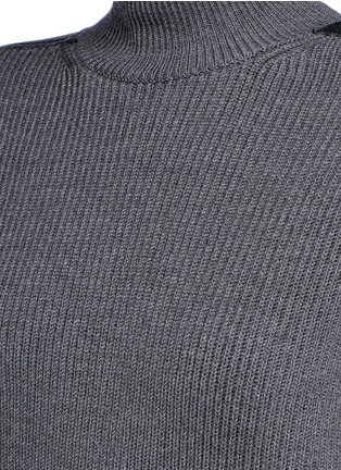 细节 - 点击放大 - STELLA MCCARTNEY - 合成皮革点缀针织衫