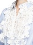 细节 - 点击放大 - SACAI - 花卉蕾丝条纹纯棉衬衫裙