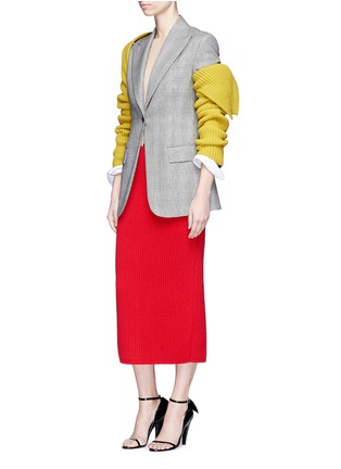 模特儿示范图 - 点击放大 - CALVIN KLEIN 205W39NYC - 羊毛混羊绒针织袖套