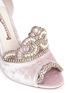 细节 - 点击放大 - SOPHIA WEBSTER - Royalty仿水晶人造珍珠皇冠天鹅绒高跟凉鞋