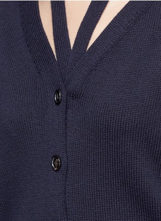 细节 - 点击放大 - VICTORIA BECKHAM - 装饰搭带衣领羊毛针织外套